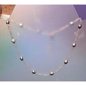 Vintage Gray Pearl Floating Necklace